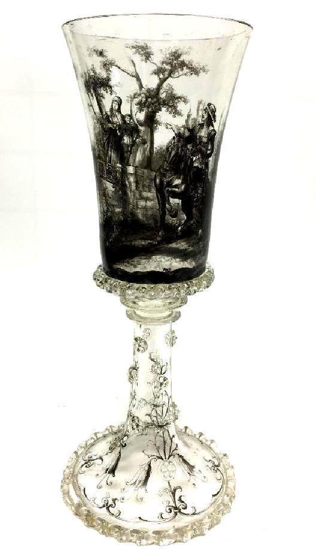 Hand Painted Glass Footed Vase (1 of 8)