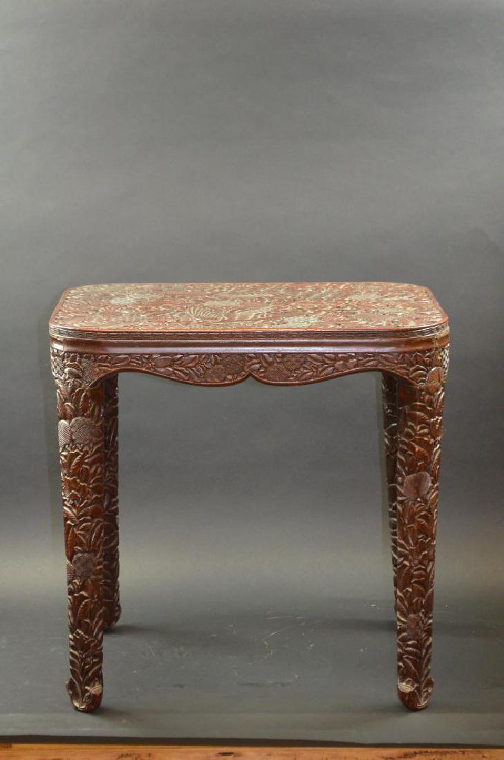 Chinese Carved Lacquered Stand/Table (1 of 8)