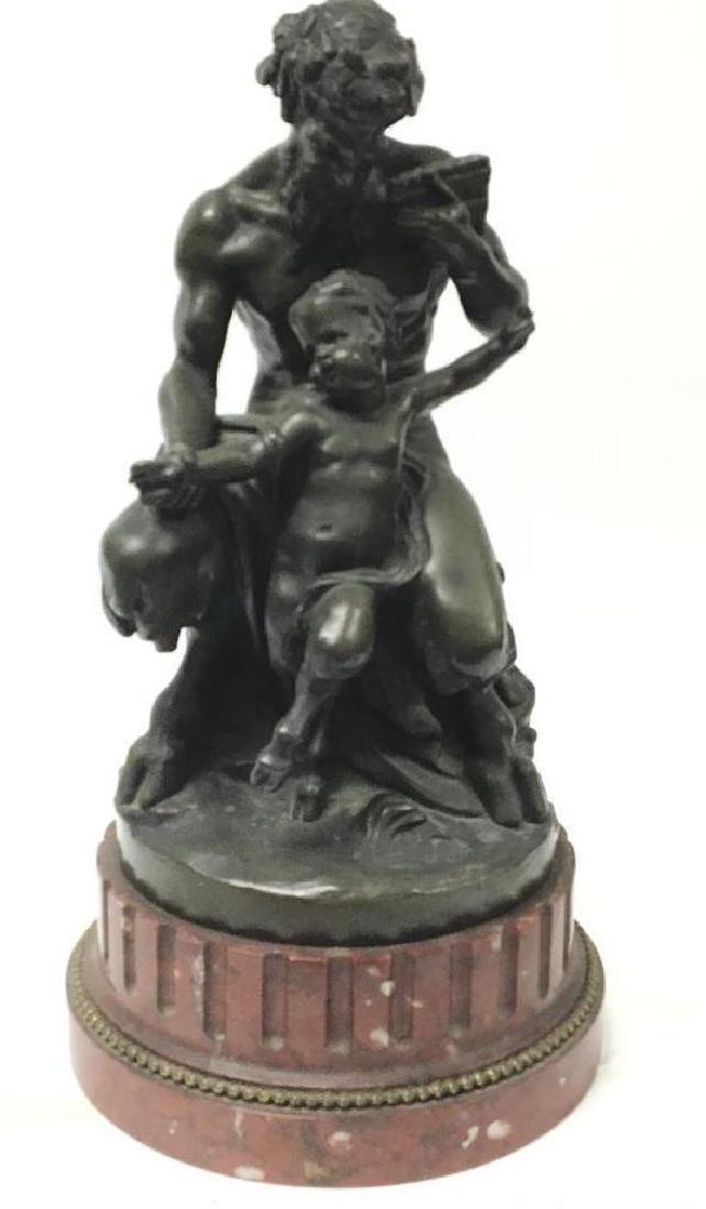 Bronze Lidded Neoclassical Style statue on rouge marble (1 of 9)