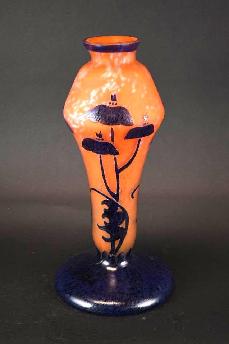 Art Glass Vase: Art Glass Vase after Charder, H: 14 Inches