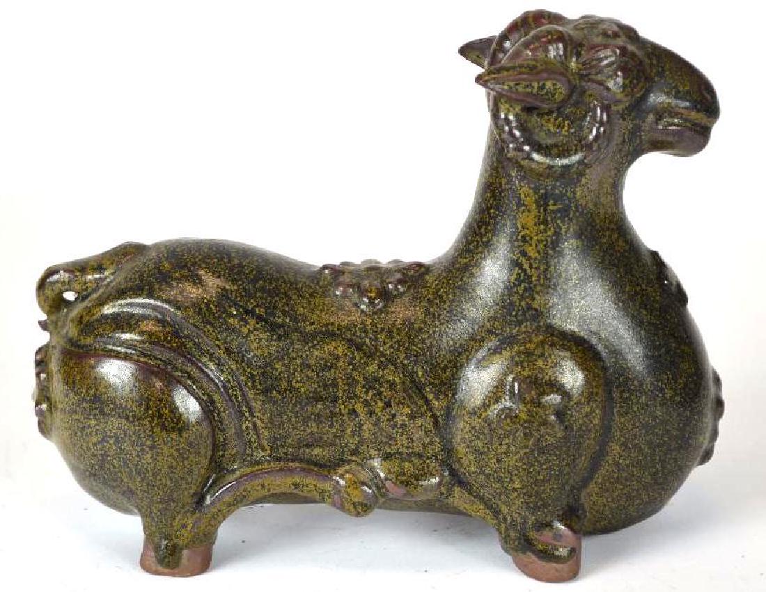 Chinese Green Glaze Animal Shape Vessel (1 of 3)