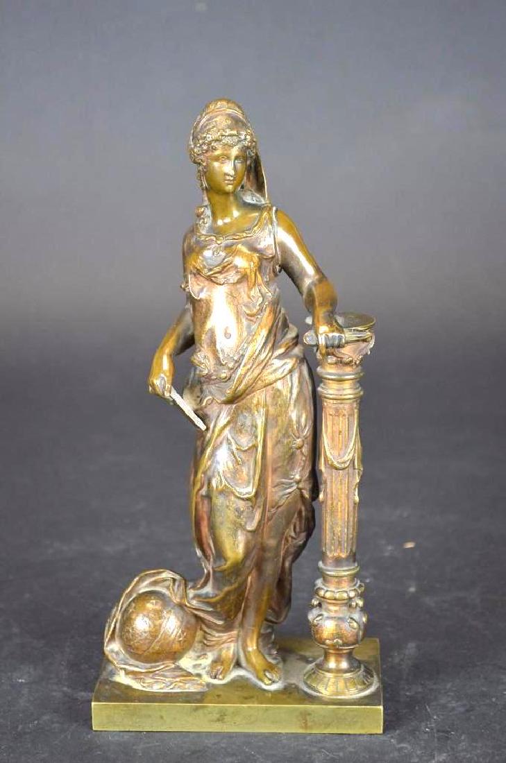 Antique French Bronze Neo Classical Standing Lady (1 of 6)