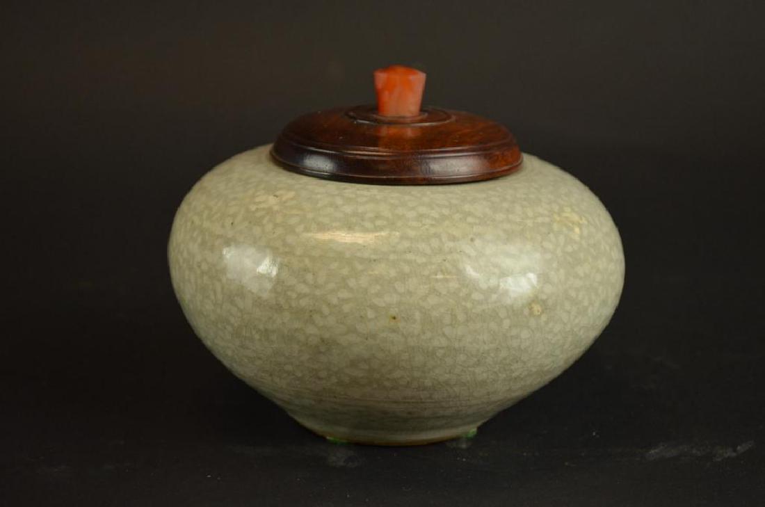 Chinese Celadon Glaze Lidded Bowl (1 of 7)