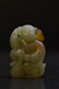 Carved Celadon Jade Pendant with Seated lady