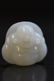 Carved White Jade Seated happy Buddha Panted