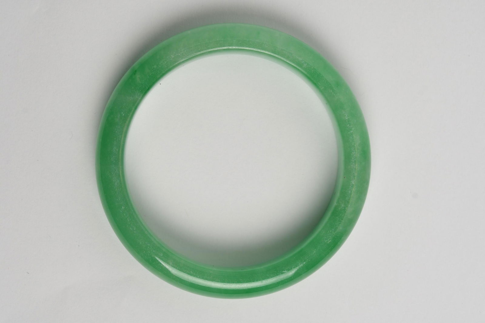 Jadeite Bangle Bracelet Grade A Pale Green & White (1 of 7)