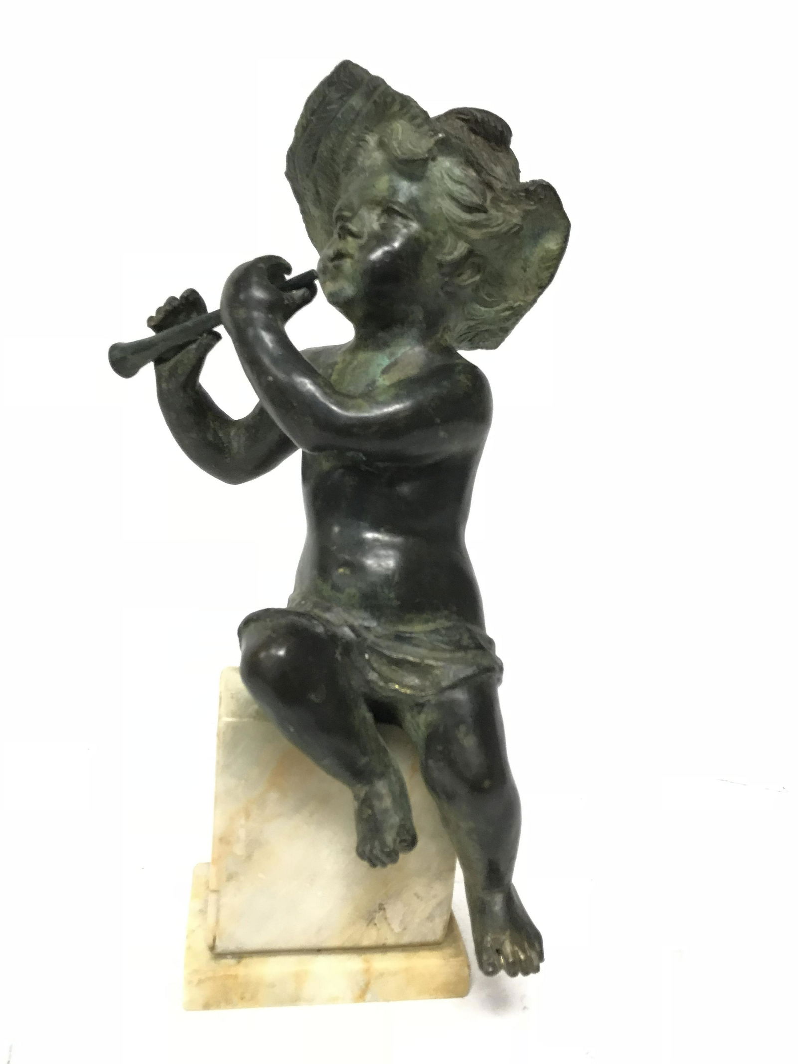 Bronze Statue of a boy Marble Stand Raffaello Romanelli (1 of 6)