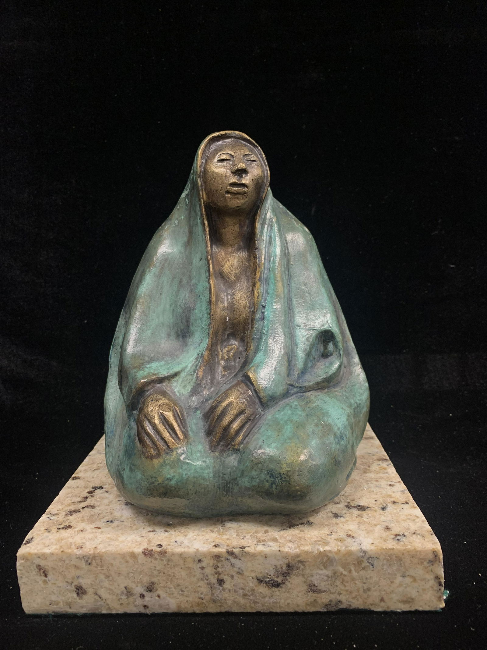 Bronze Statue of a Seated Woman signed Zugnya (1 of 5)