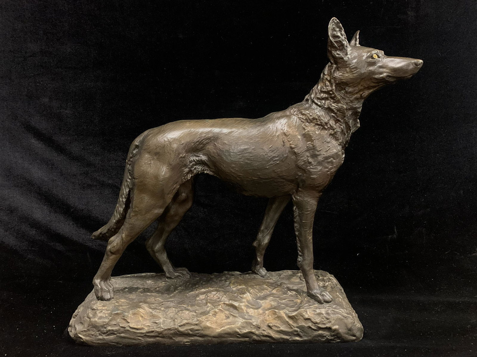 Bronze Statue of a Dog signed Marquet (1 of 5)