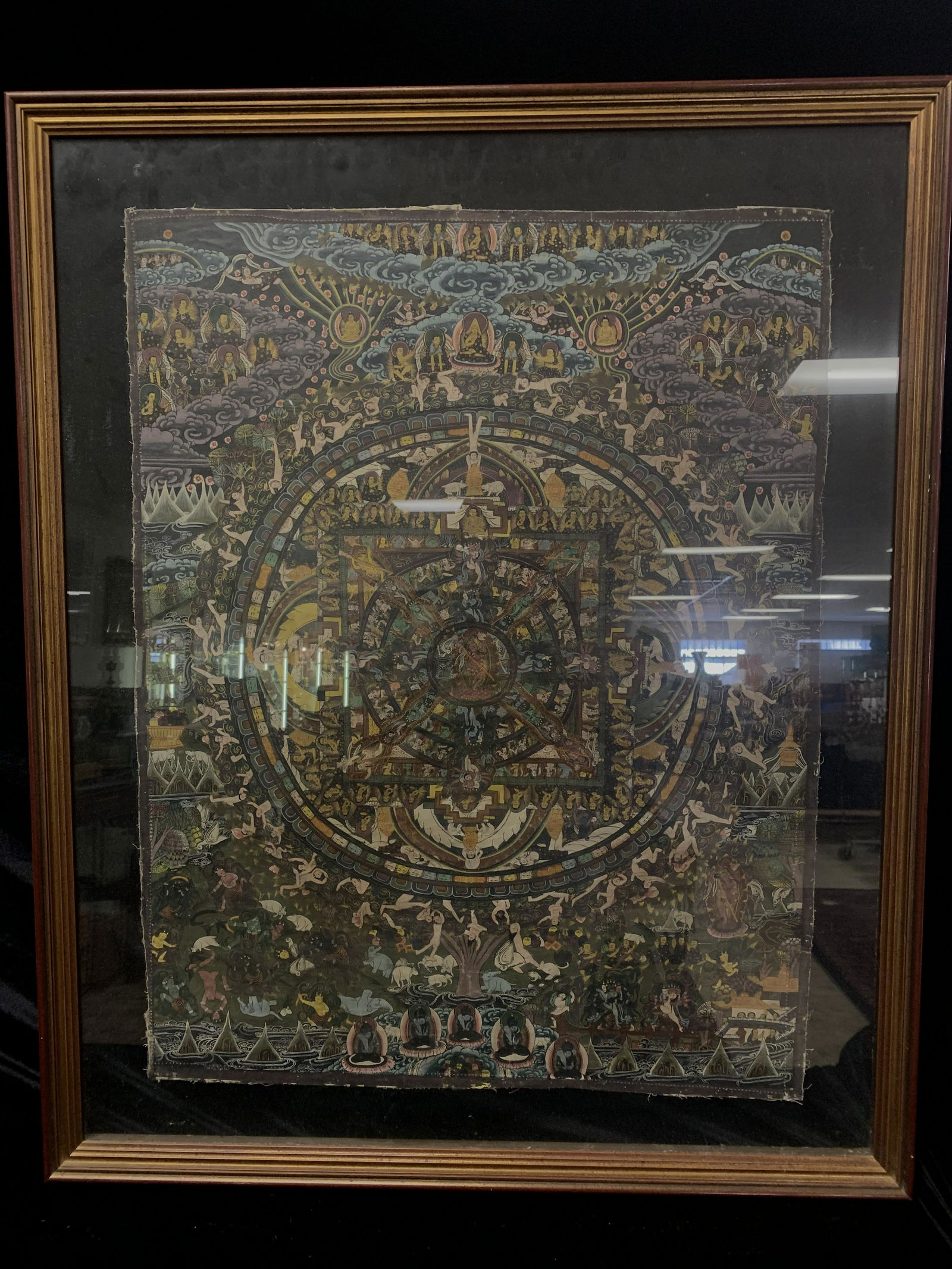 FRAMED TIBETAN THANGKA PAINTING (1 of 8)