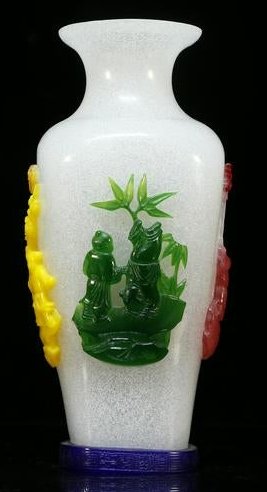 A Fine and superb story figure Peking glass vase (1 of 8)