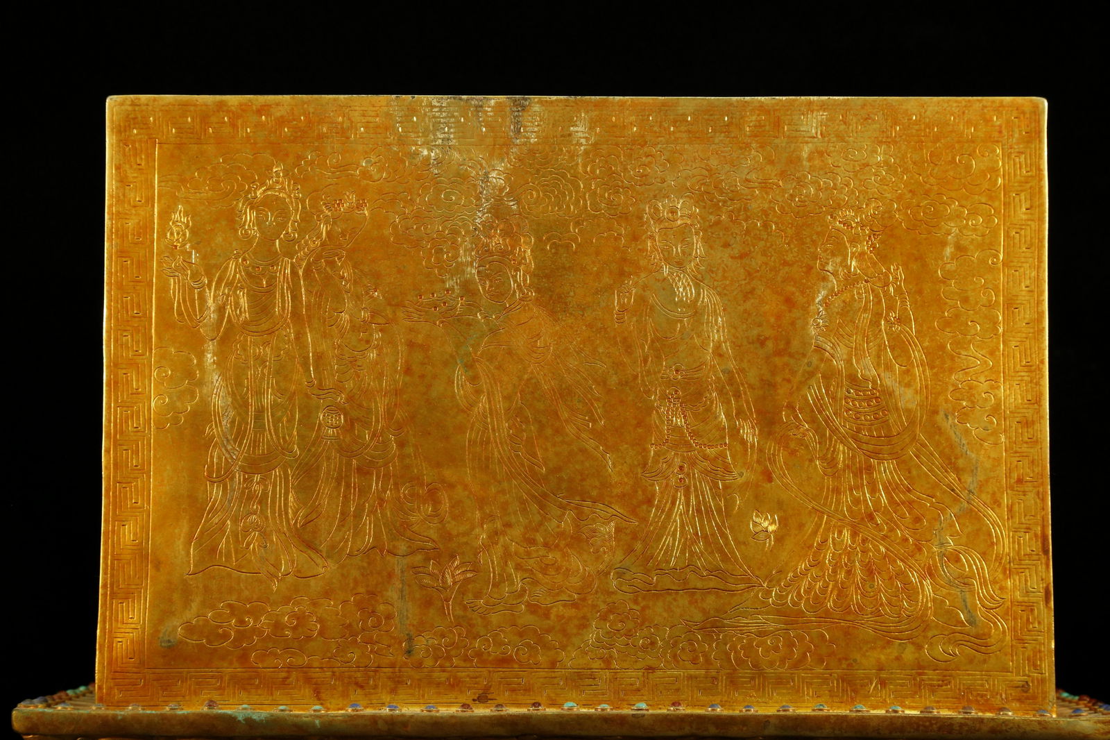 An Impressive Gilt Bronze Taotie pattern Box Inside Two - 7