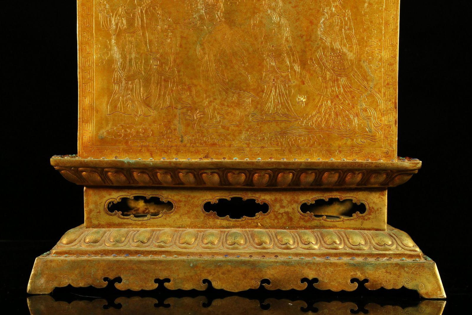 An Impressive Gilt Bronze Taotie pattern Box Inside Two - 8