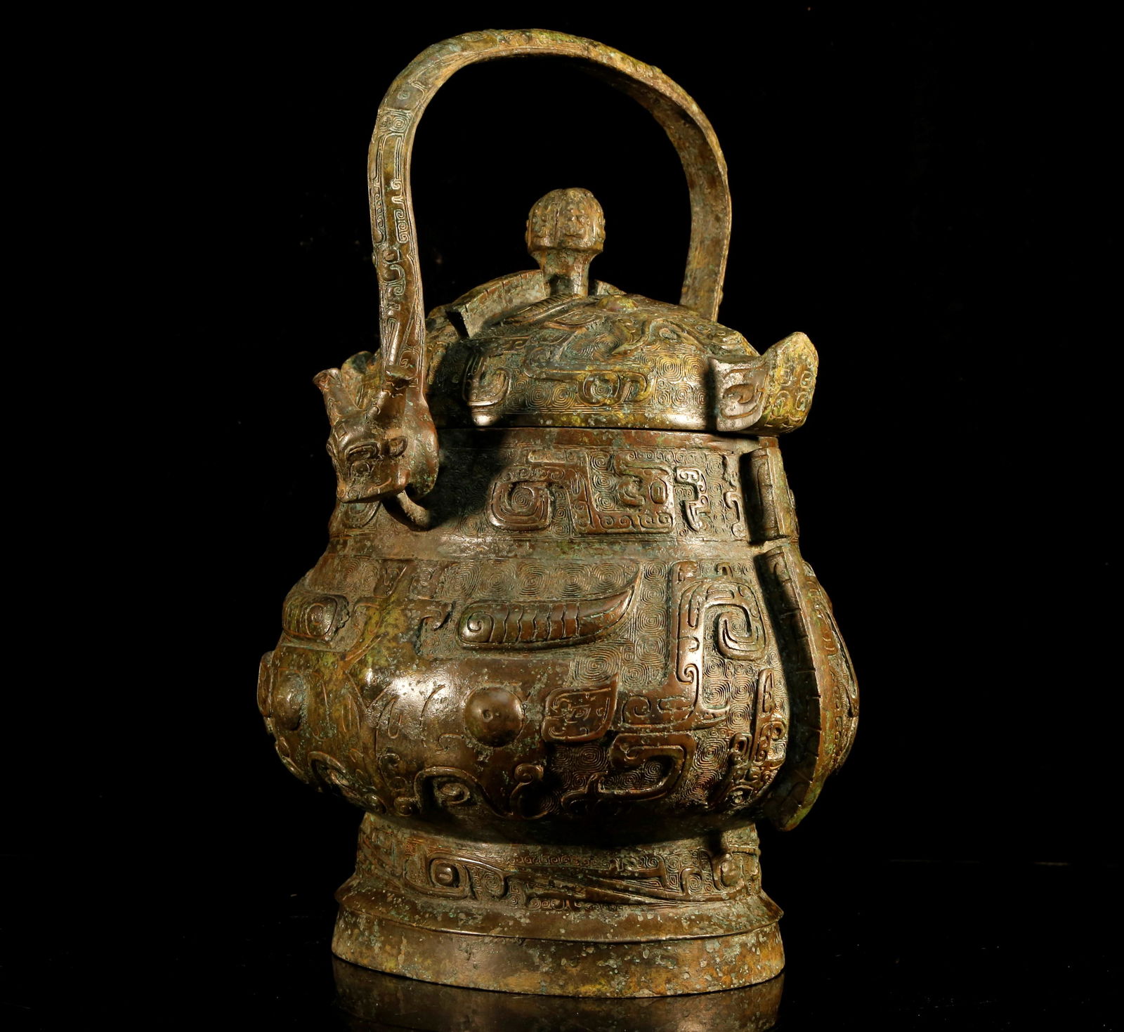 An Antique Bronze Fortune Creature Pot. - 5