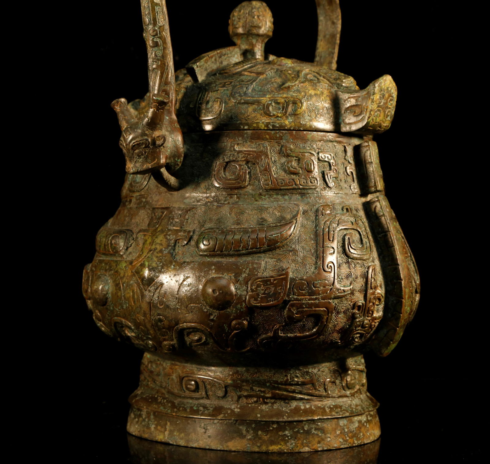 An Antique Bronze Fortune Creature Pot. - 7