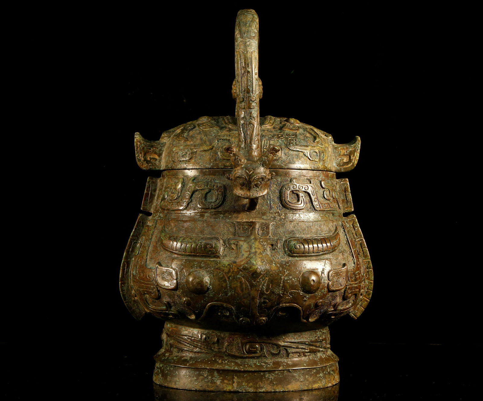An Antique Bronze Fortune Creature Pot. - 8