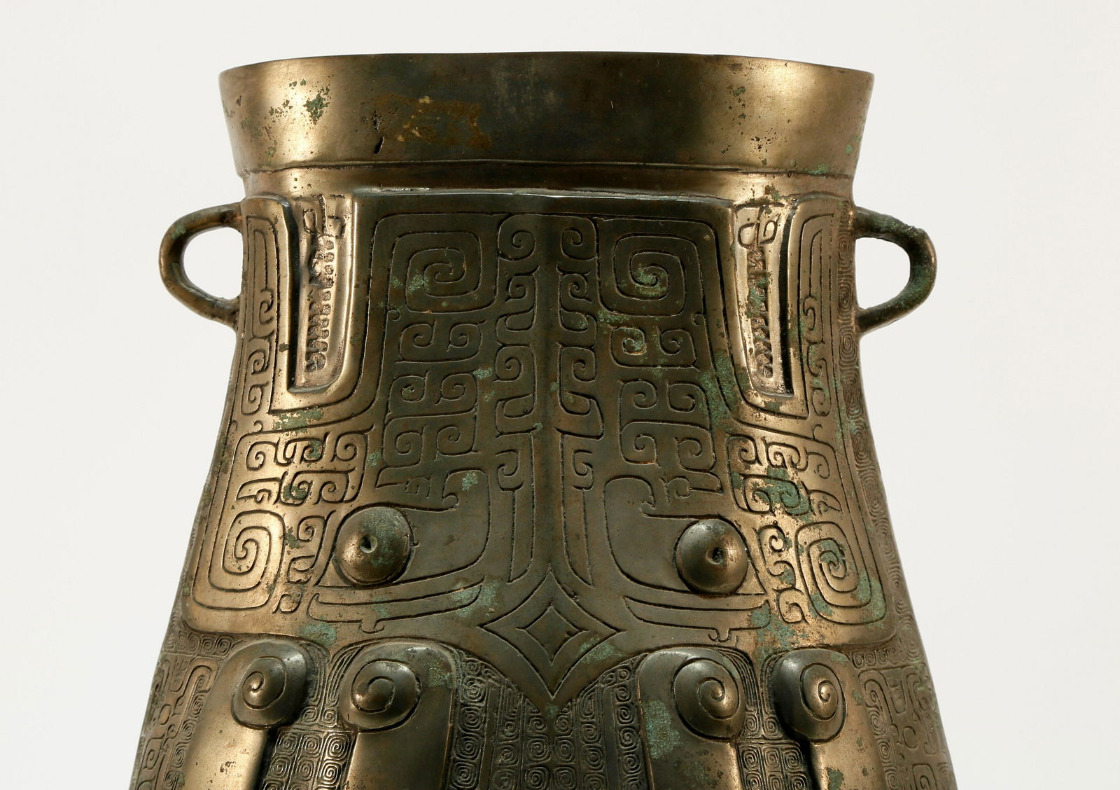 A Lustrous Bronze Beast-Face Vase - 2