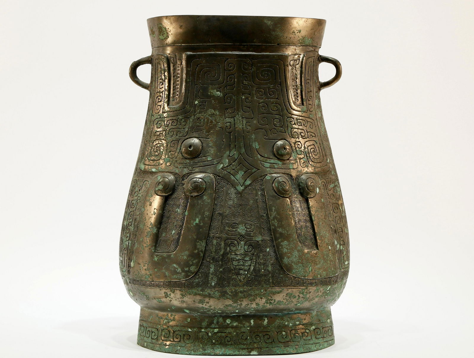 A Lustrous Bronze Beast-Face Vase - 5