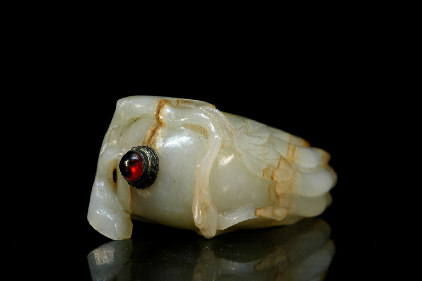 A Superbly citron shape white jade snuff bottle - 8