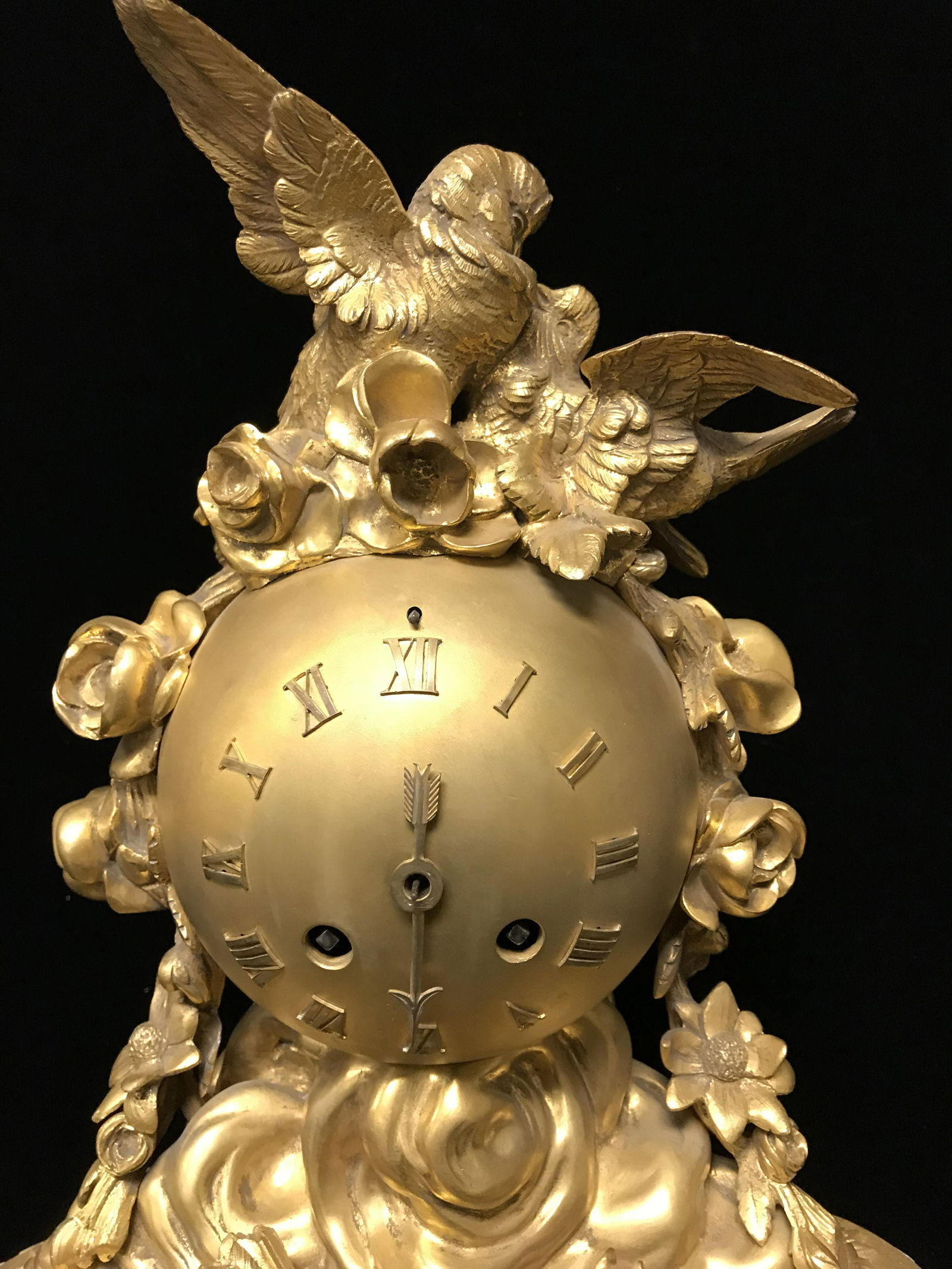 Antique Gilt Bronze Mantel Clock - 2