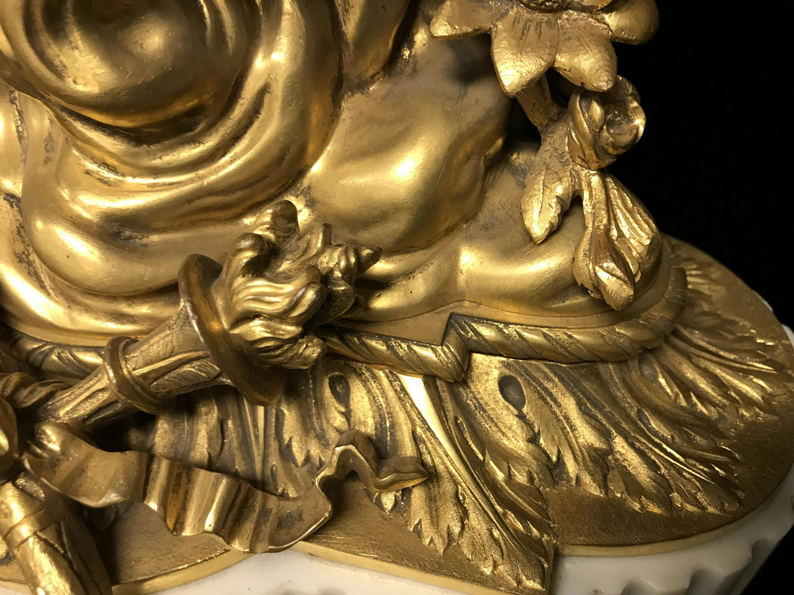 Antique Gilt Bronze Mantel Clock - 5