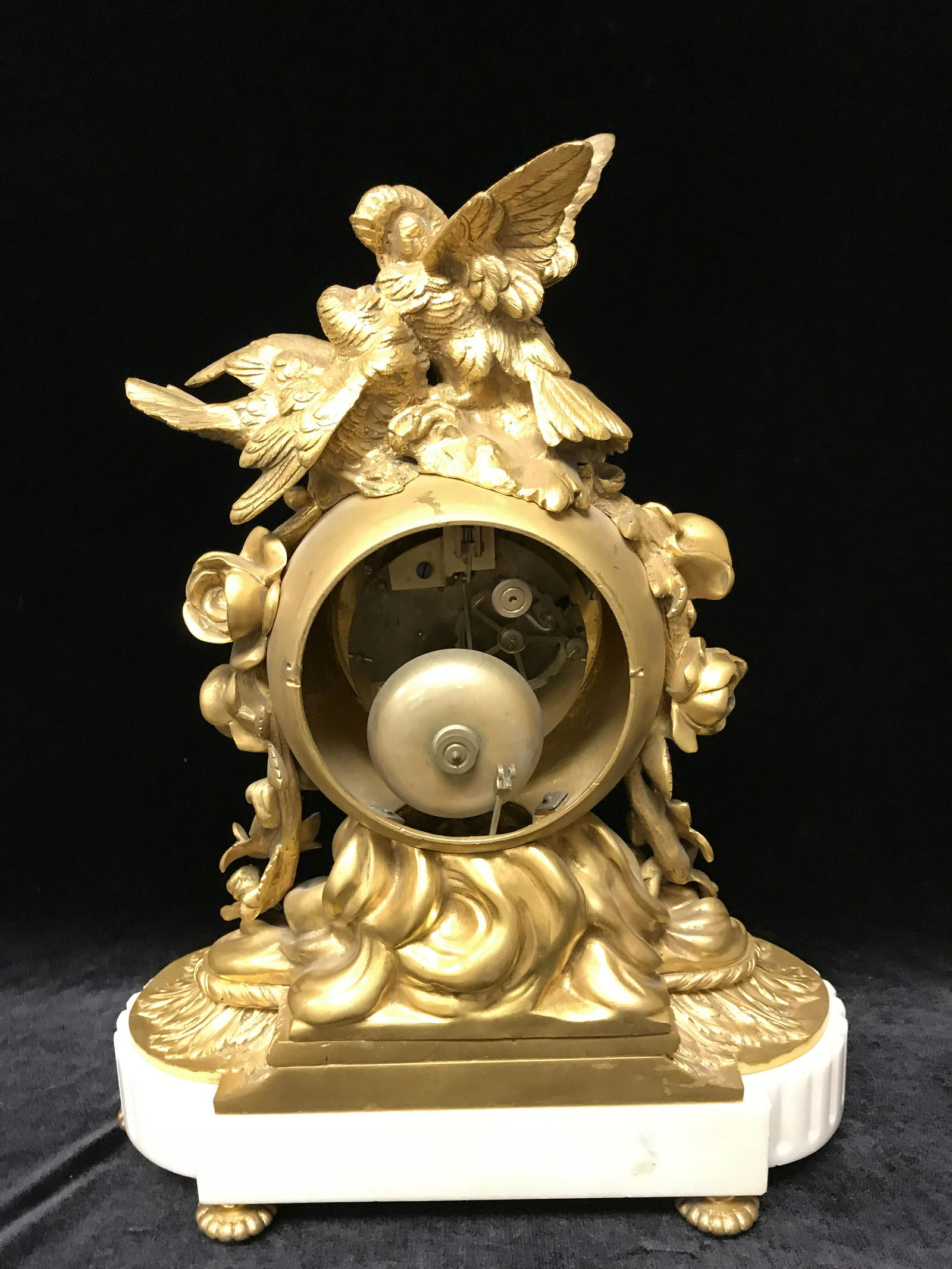 Antique Gilt Bronze Mantel Clock - 7