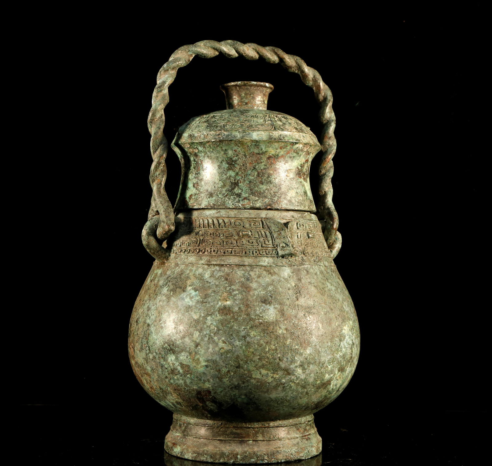 An Impressive Bronze Capped Wine Pot. - 2