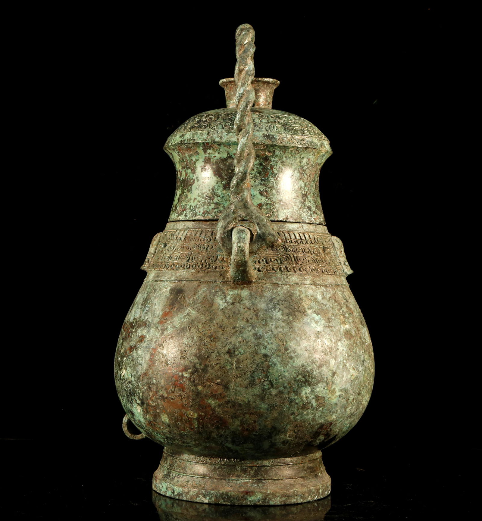 An Impressive Bronze Capped Wine Pot. - 3