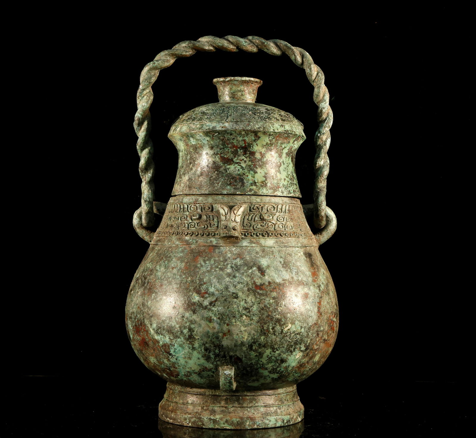 An Impressive Bronze Capped Wine Pot. - 5