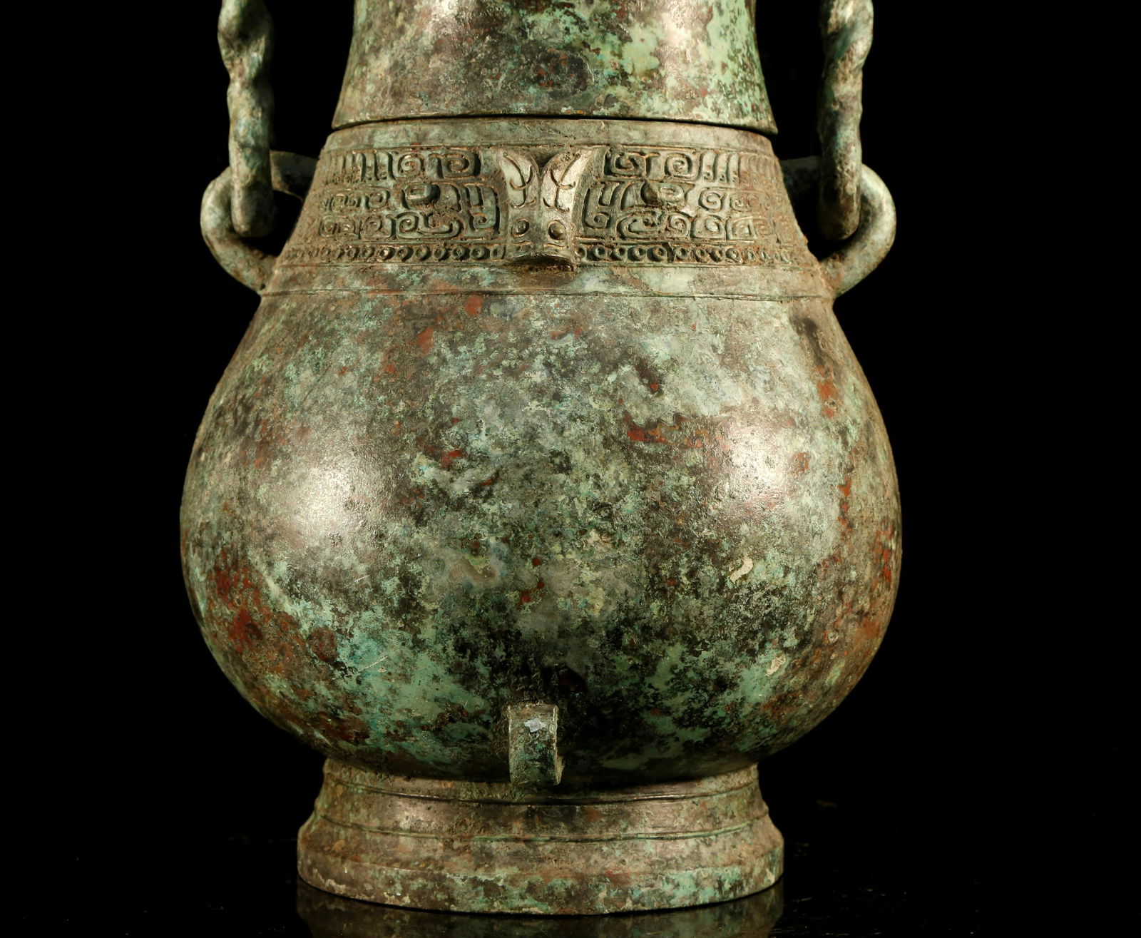 An Impressive Bronze Capped Wine Pot. - 7