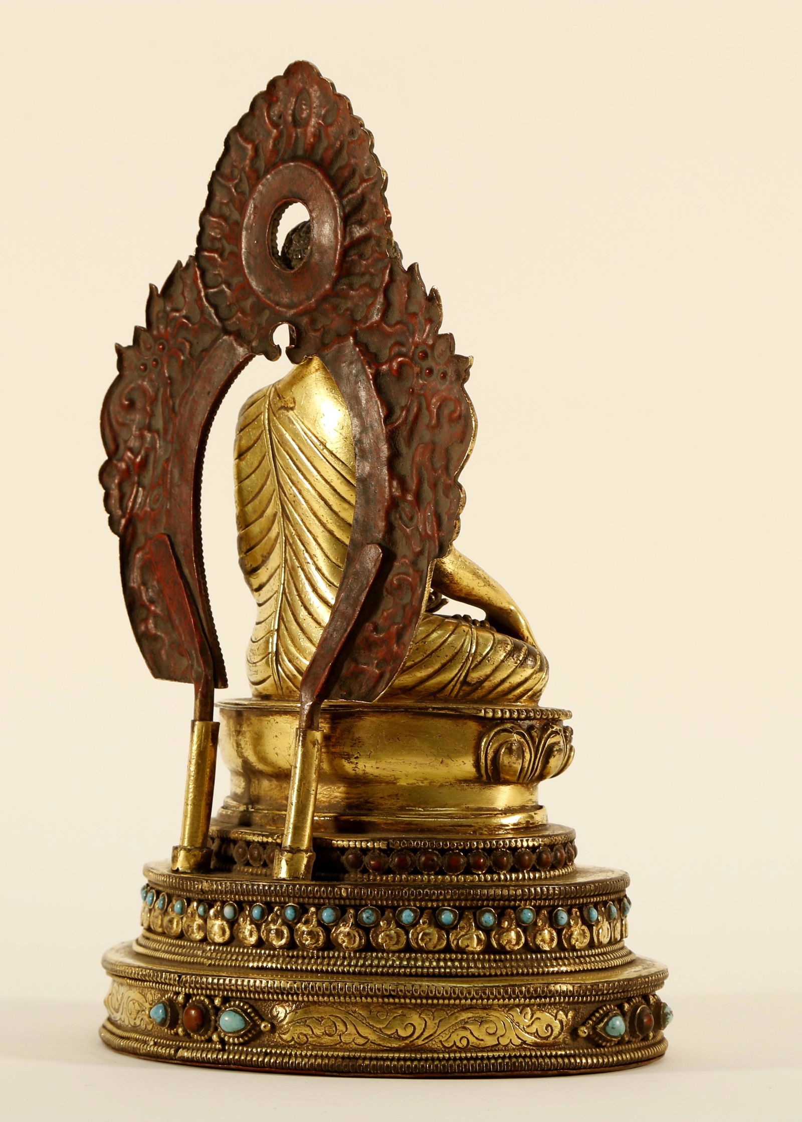An Immense Gilt Bronze Backscreen Sakyamuni - 6