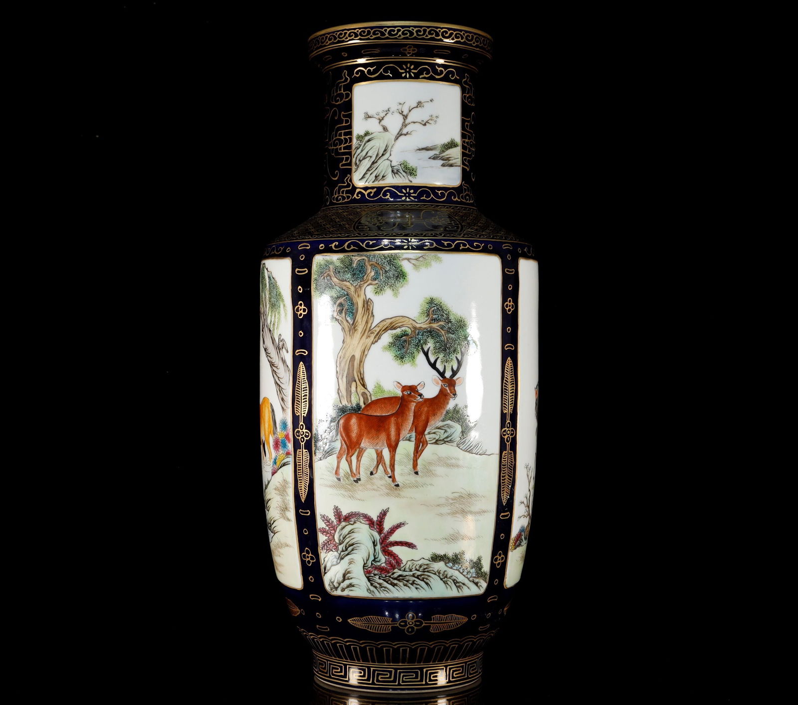 A Superb Baltic-Blue Animals Vase - 7