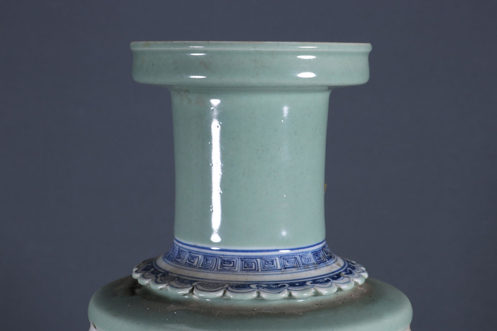 A Light-Blue Glazed Figure Mallet Vase - 2