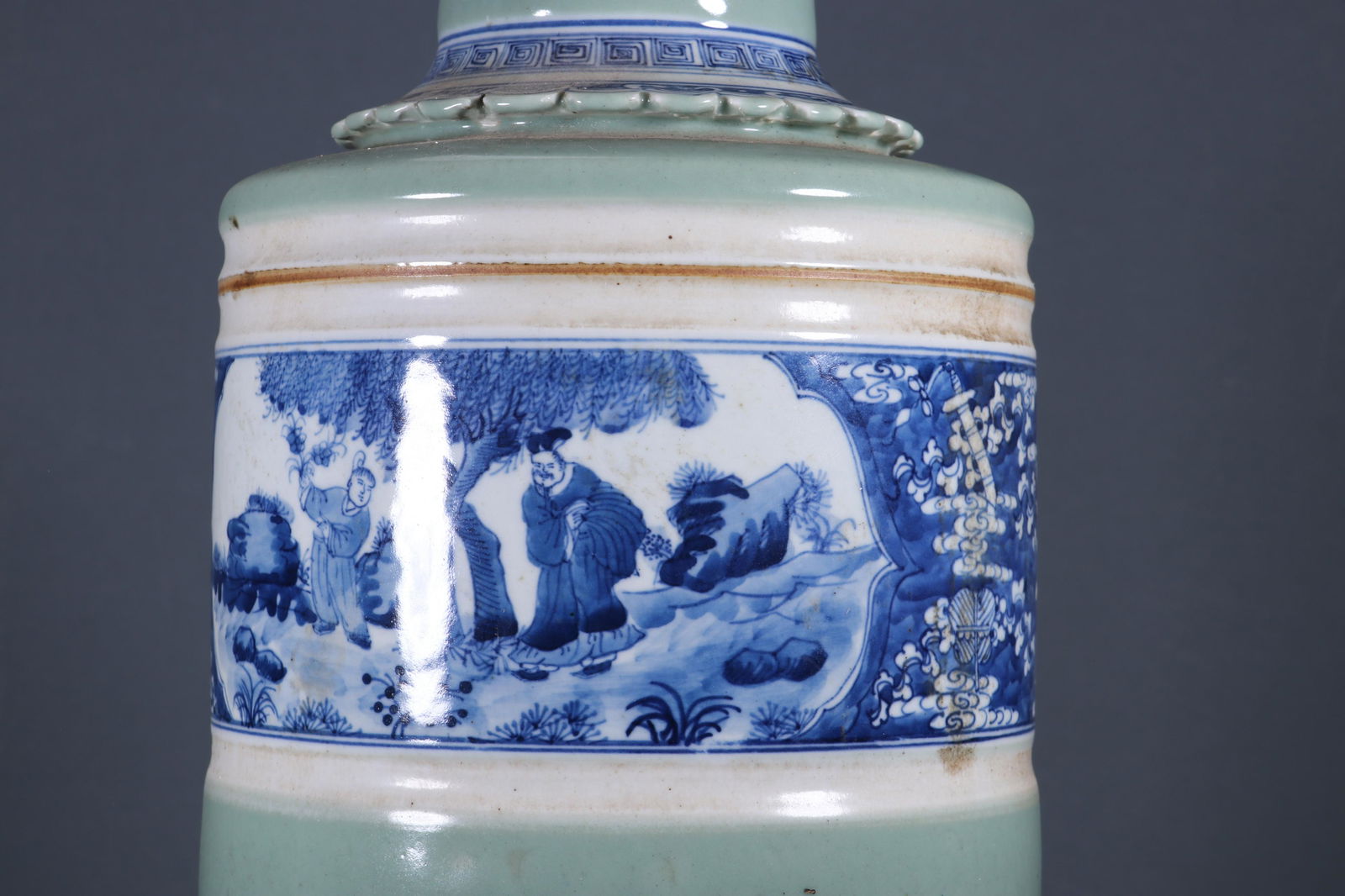 A Light-Blue Glazed Figure Mallet Vase - 3