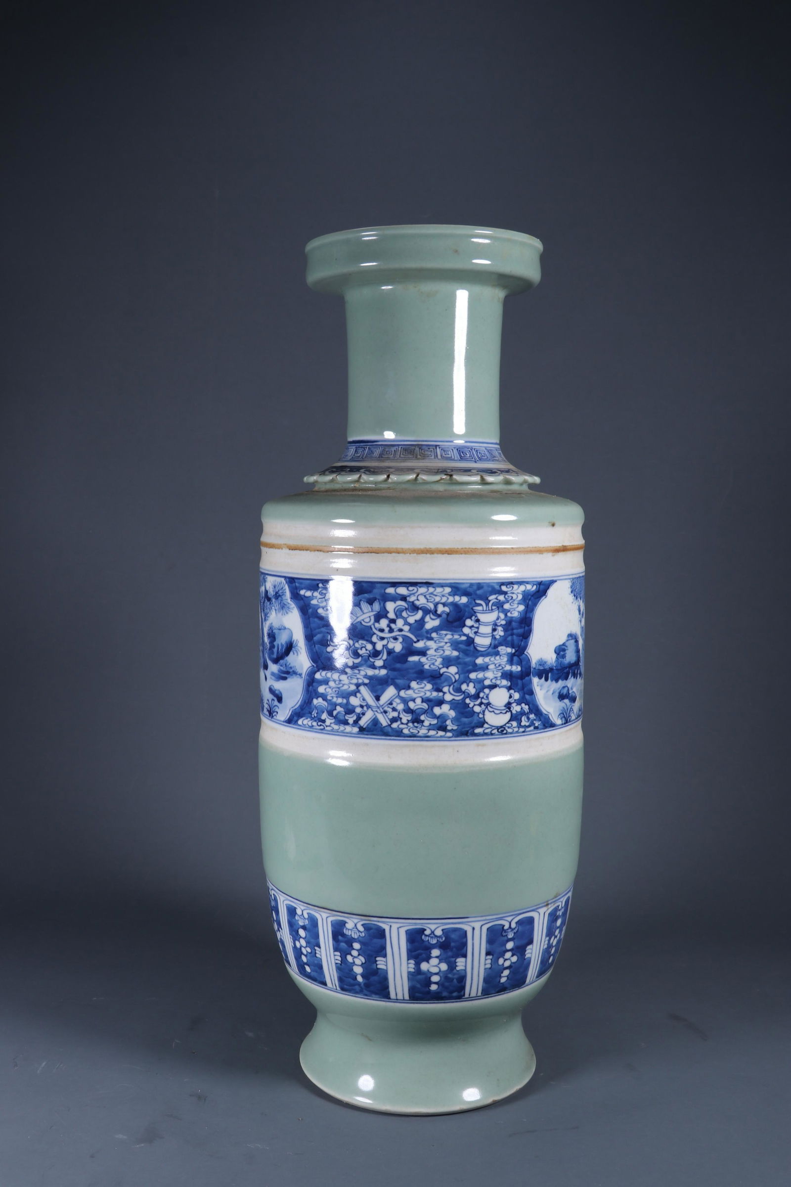 A Light-Blue Glazed Figure Mallet Vase - 5
