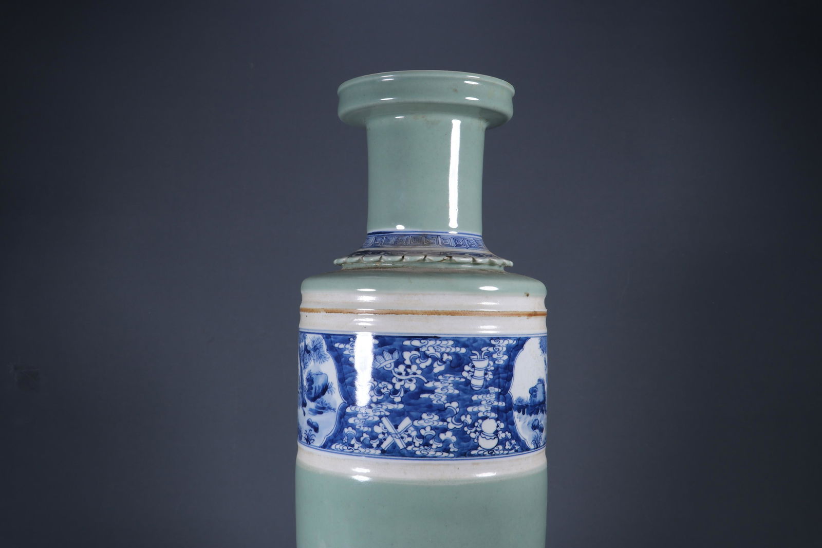 A Light-Blue Glazed Figure Mallet Vase - 6