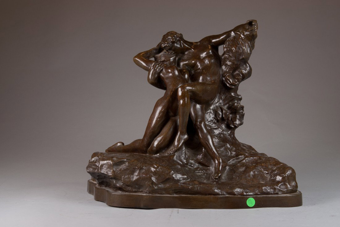 L'éternel print Bronze Rodin (Barbedienne fondeur ): L'éternel printemps Bronze Signed 'Rodin'(on the right side); inscribed with the Foundry Mark 'F.BARBEDIENNE.Fondeur' (on the left side); Struck with letter 'D' (on the rim) Bronze with brown patina,
