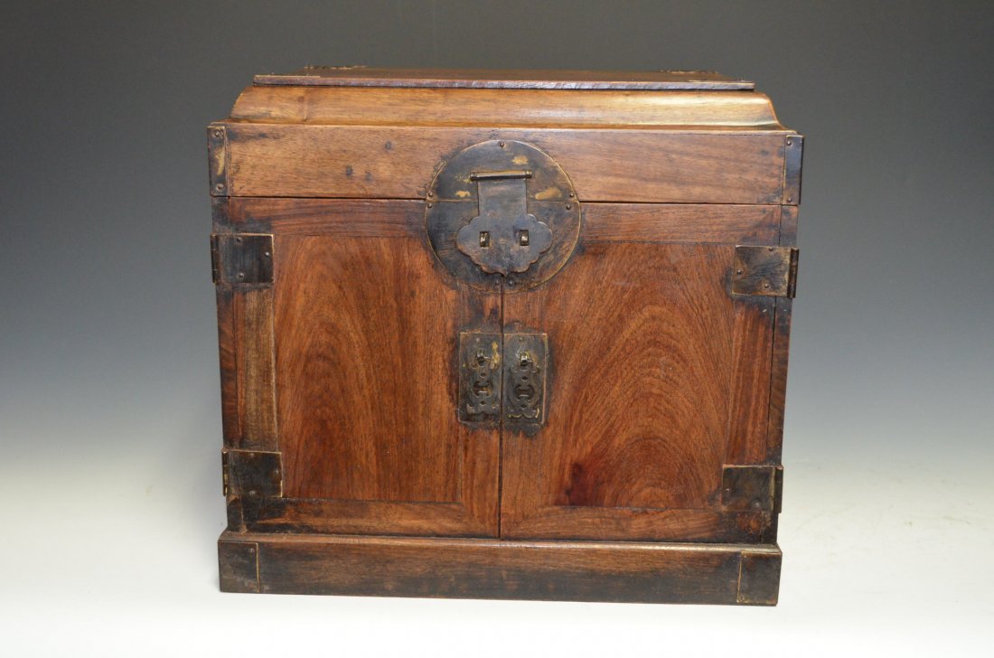 Chinese Huanghuali Jewelry Box: Chinese Huanghuali Jewelry Box. Size: 13 Inches by 10 Inches by 12 1/2 Inches.