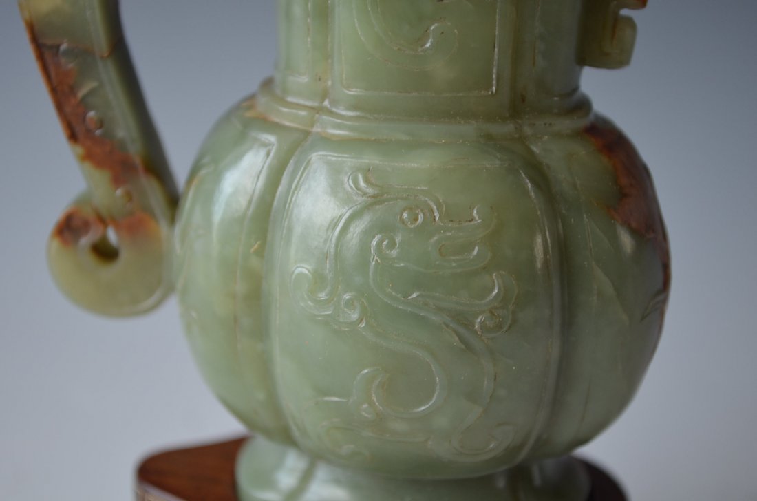 Chinese Carved Yellow Jade Wine Cup - 3