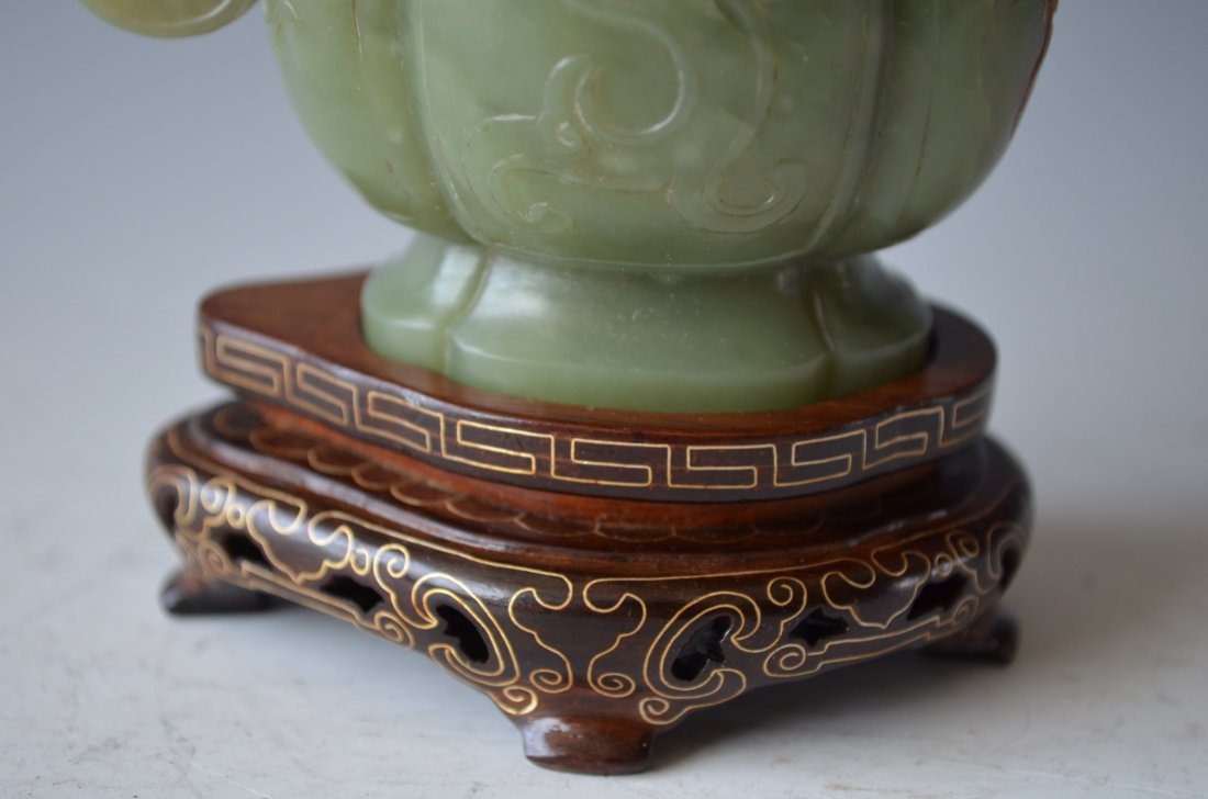 Chinese Carved Yellow Jade Wine Cup - 4