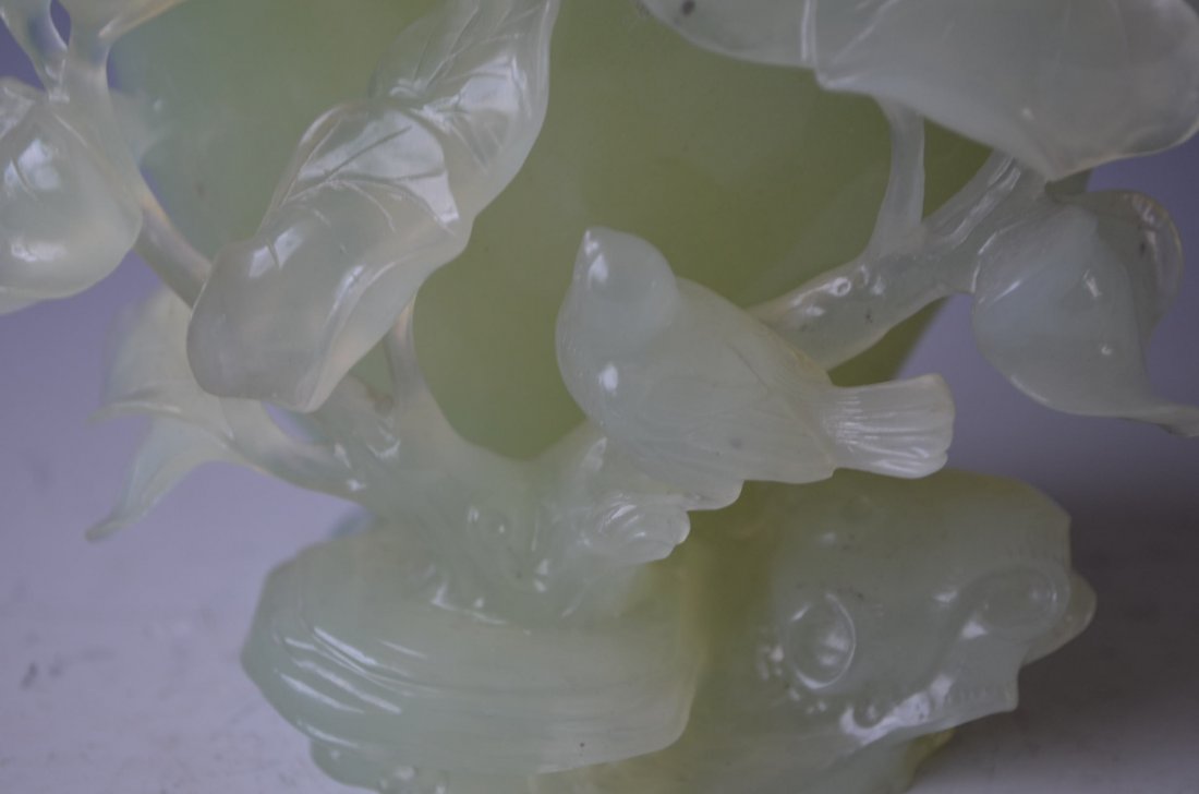 Chinese Carved Serpentine Vase - 4