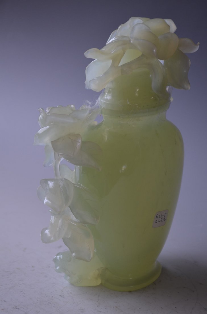 Chinese Carved Serpentine Vase - 6