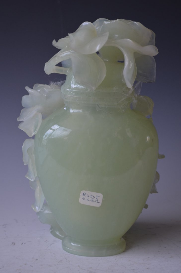 Chinese Carved Serpentine Vase - 7