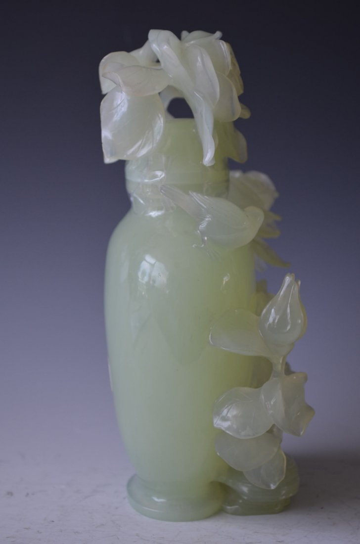 Chinese Carved Serpentine Vase - 8