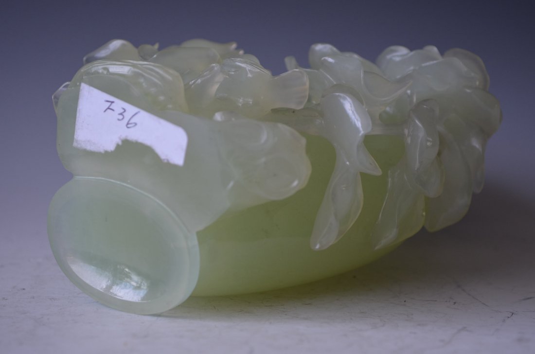 Chinese Carved Serpentine Vase - 9