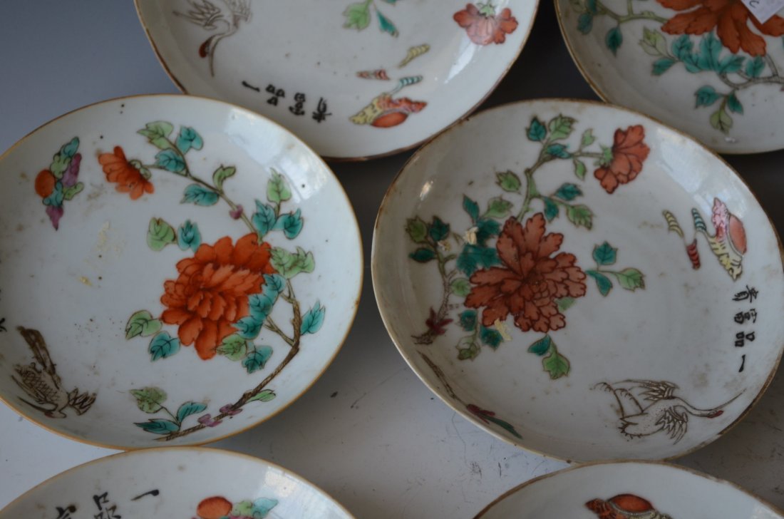Chinese Tong Chi Plates Eight Pieces - 4