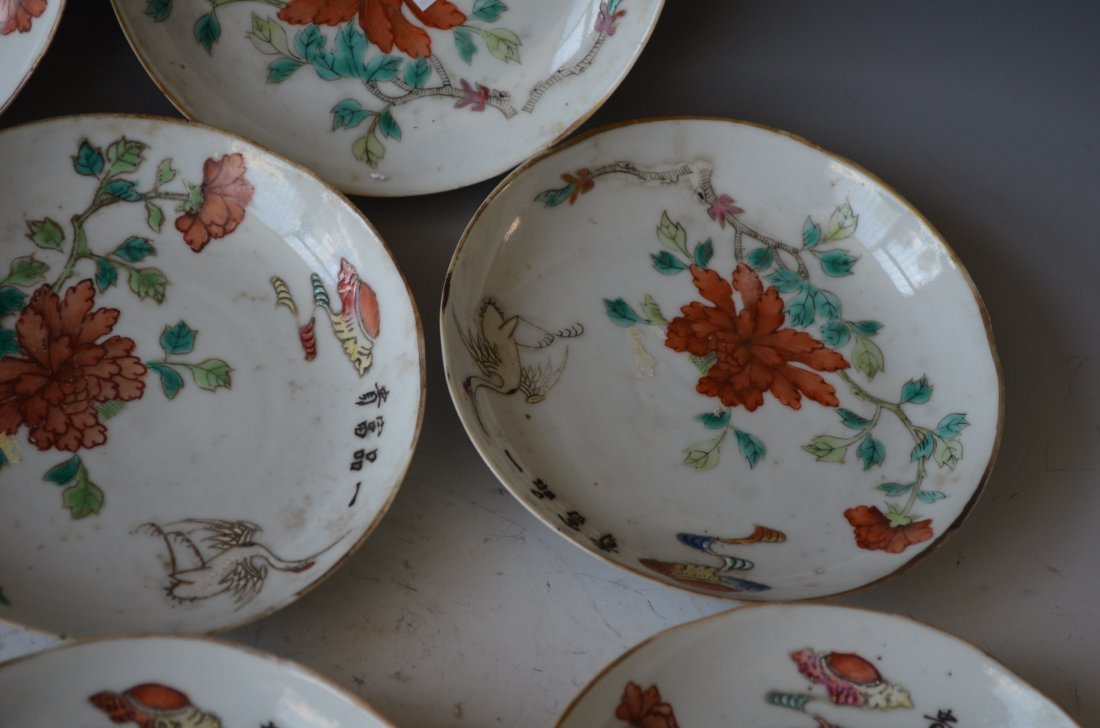Chinese Tong Chi Plates Eight Pieces - 5
