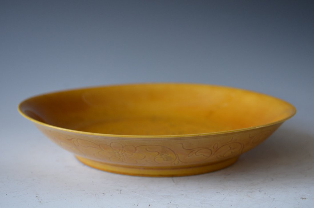 Chinese Yellow Glazed Plate - 5