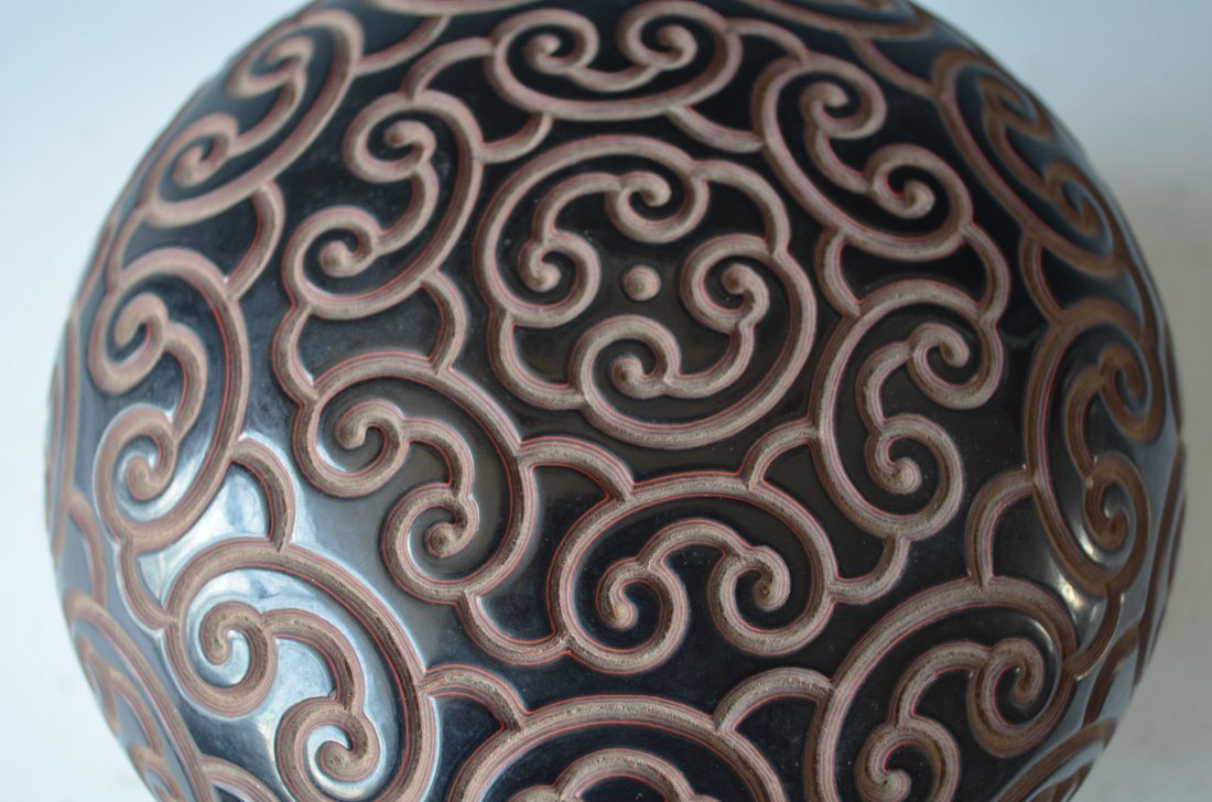 Chinese Carved Cinnabar Box - 2