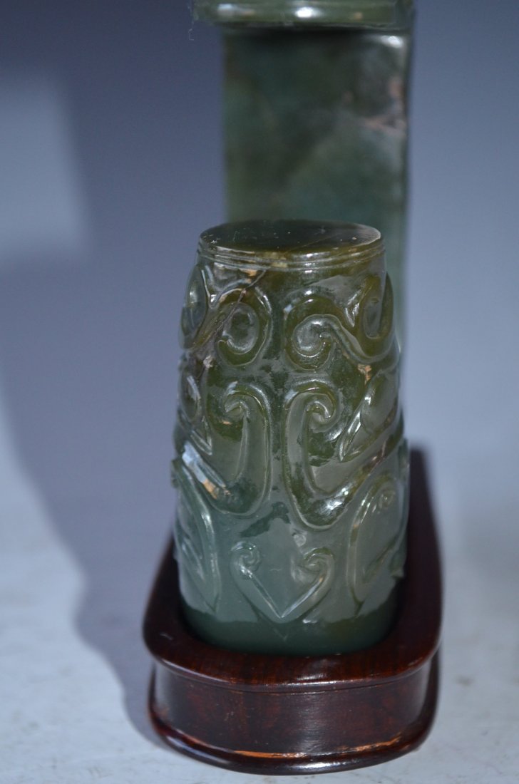 Chinese Carved Green Jade Ceremonial Piece - 5